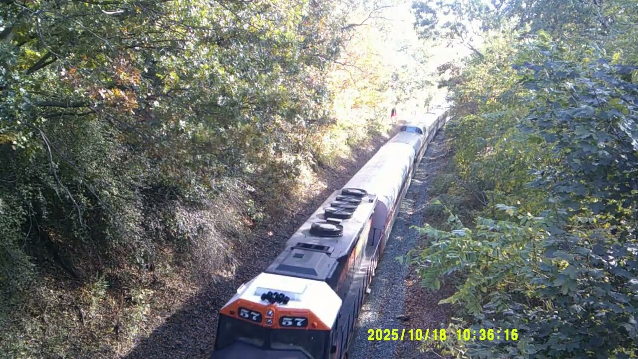 Norfolk and Western 611 running under Cedar Green Rd