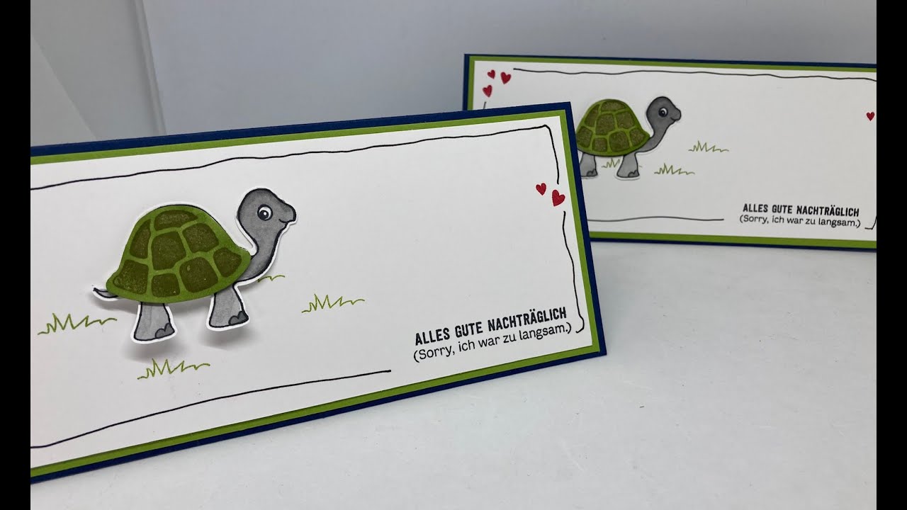 Slim-Line-Card mit Stampin'UP! - Chill-Kr&ouml;ten ~ Kartenformat f&uuml;r DIN-Briefumschl&auml;ge C5/C6