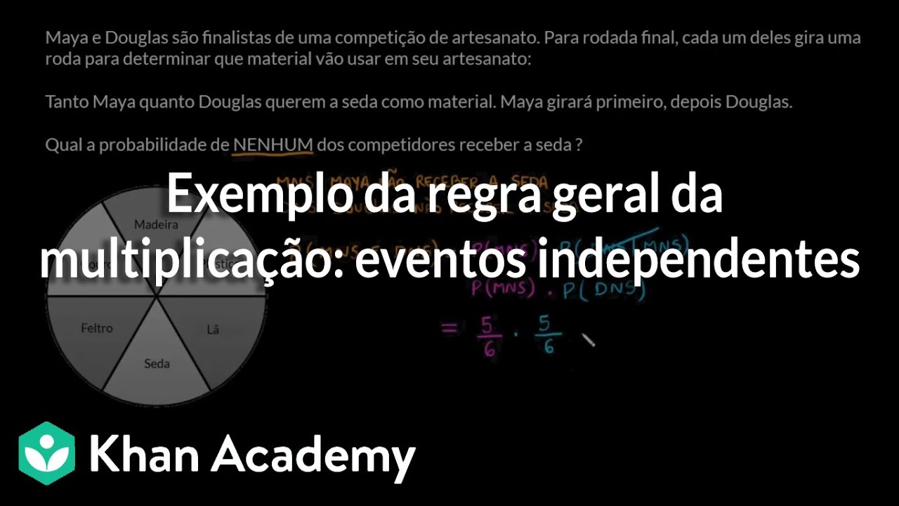 Exemplo da regra geral da multiplica&ccedil;&atilde;o: eventos independentes
