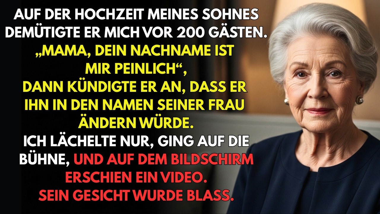 Auf der Hochzeit meines Sohnes sagte er: Dein Nachname ist mir peinlich‘ — dann drückte ich auf Play