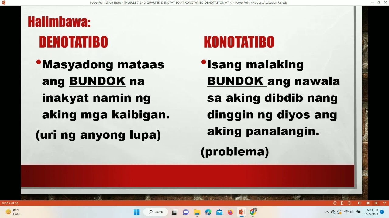 DENOTATIBO AT KONOTATIBONG KAHULUGAN | FILIPINO | KAHULUGAN | HALIMBAWA