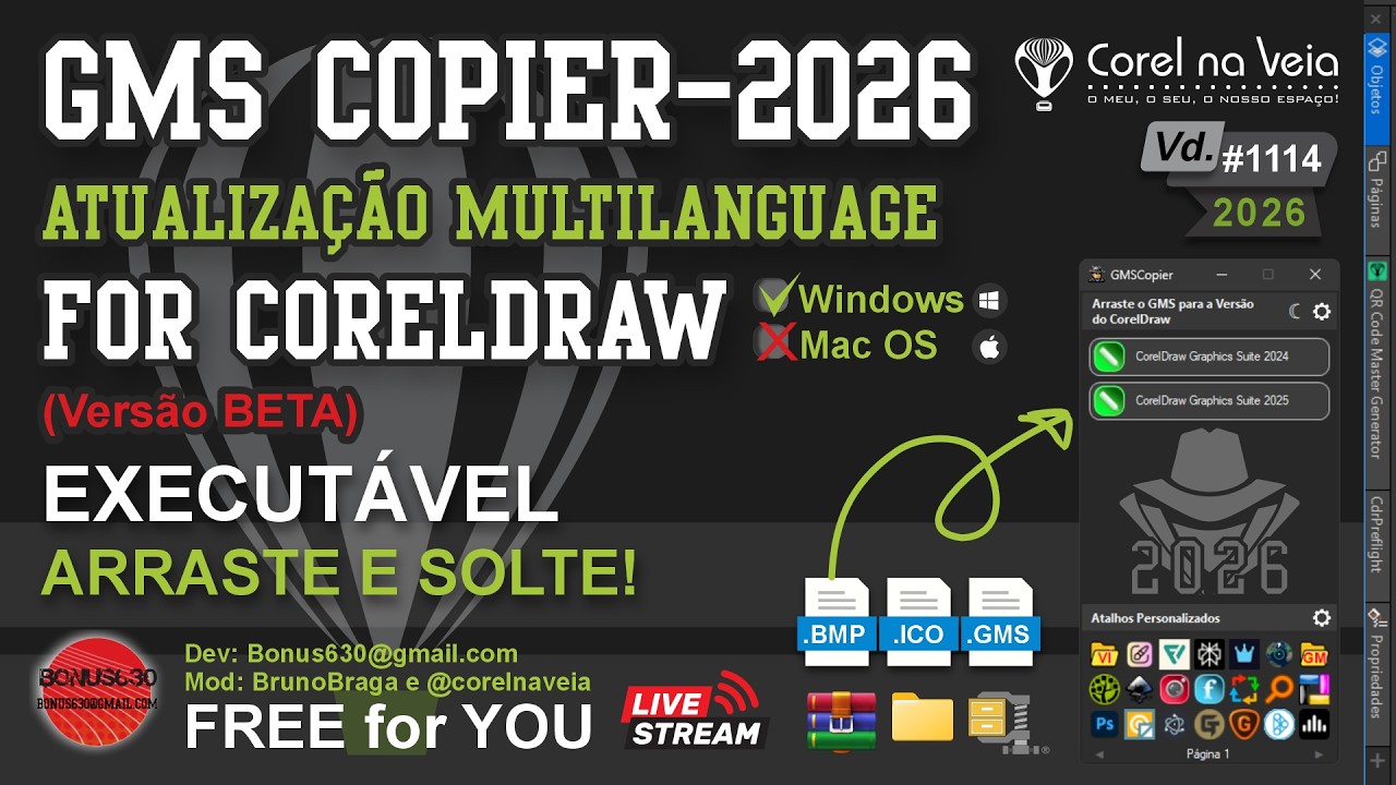 🏆 GMSCopier 2026 Instala Macros de Forma Fácil no CorelDRAW2025 e mais FREE