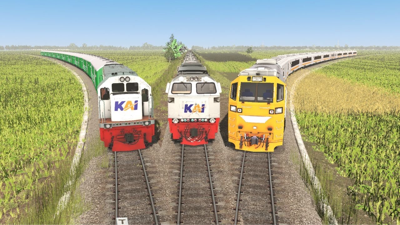 Three Trains Nearly Collide at a Crossing