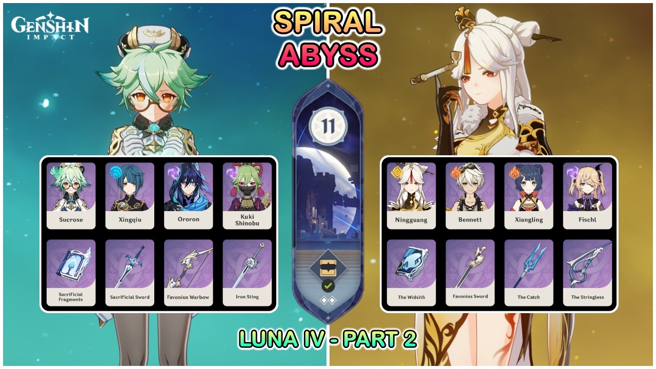 Spiral Abyss Floor 11 Version Luna IV - Sucrose Electro-Charged Team & Ningguang CrystallizeTeam