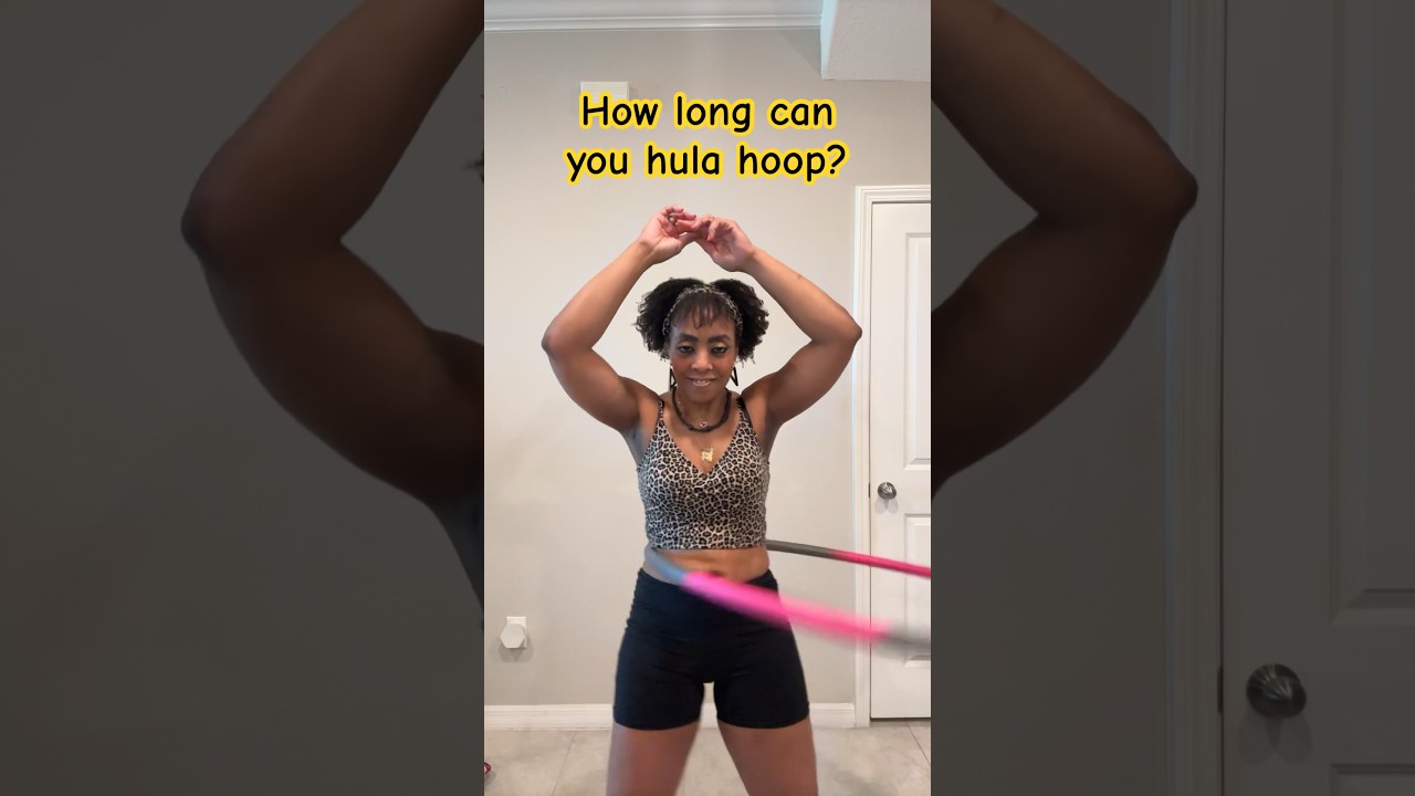 How long can you hula hoop? #hulahoop #hulahoopchallenge #hulahoopfitness #weightedhulahoop #shorts
