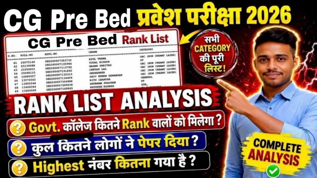 CG Pre Bed  Cut off 2026 | CG Pre Bed result 2026 | CG Pre Bed 2026 Result Kab Aayega ? 
