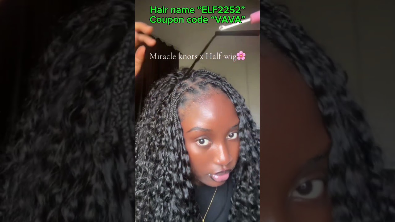 Miracle Knots Braids: Half Crochet Hair + Half Curly Wig