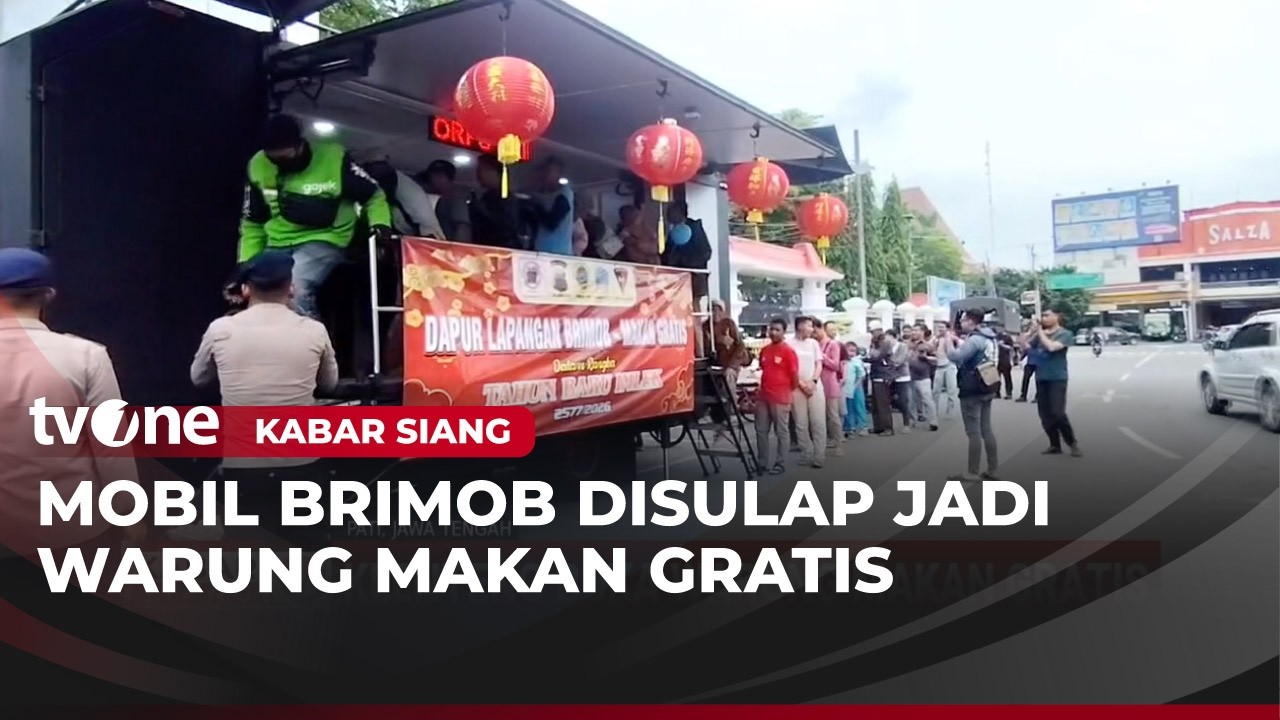 Mobil Operasional Brimob jadi Dapur Warung Makan Gratis di Klenteng | Kabar Siang