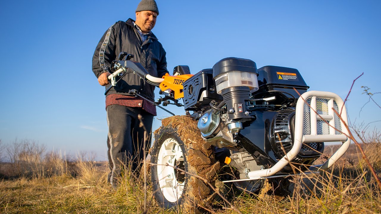 Presentation O'mac MV 15000 / 732PS 15 HP motor cultivator / mini tractor, differential and 5 speed