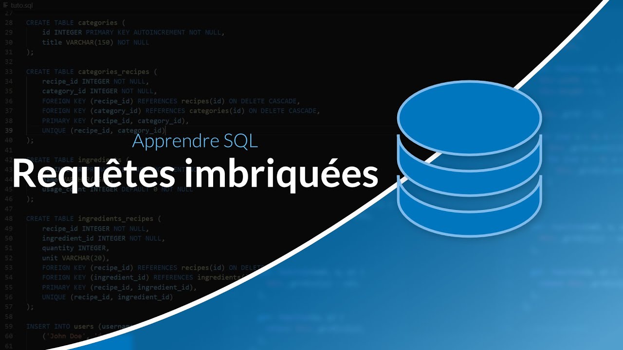 Apprendre et maitriser SQL : Requêtes imbriquées