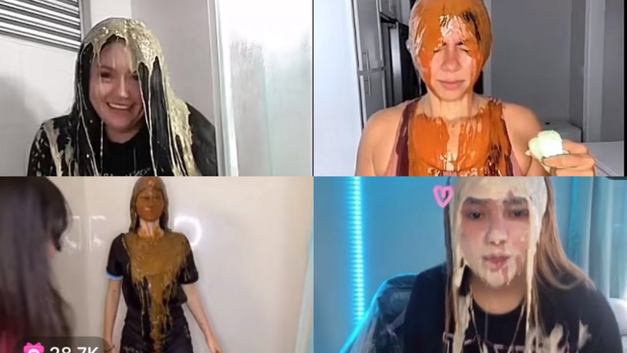 Girls on TikTok getting slimed and messy