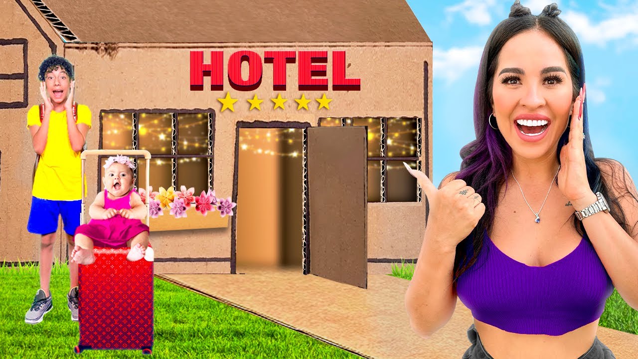 24 HORAS EN UN HOTEL DE CART&Oacute;N 😱🏨📦 | Karla Bustillos