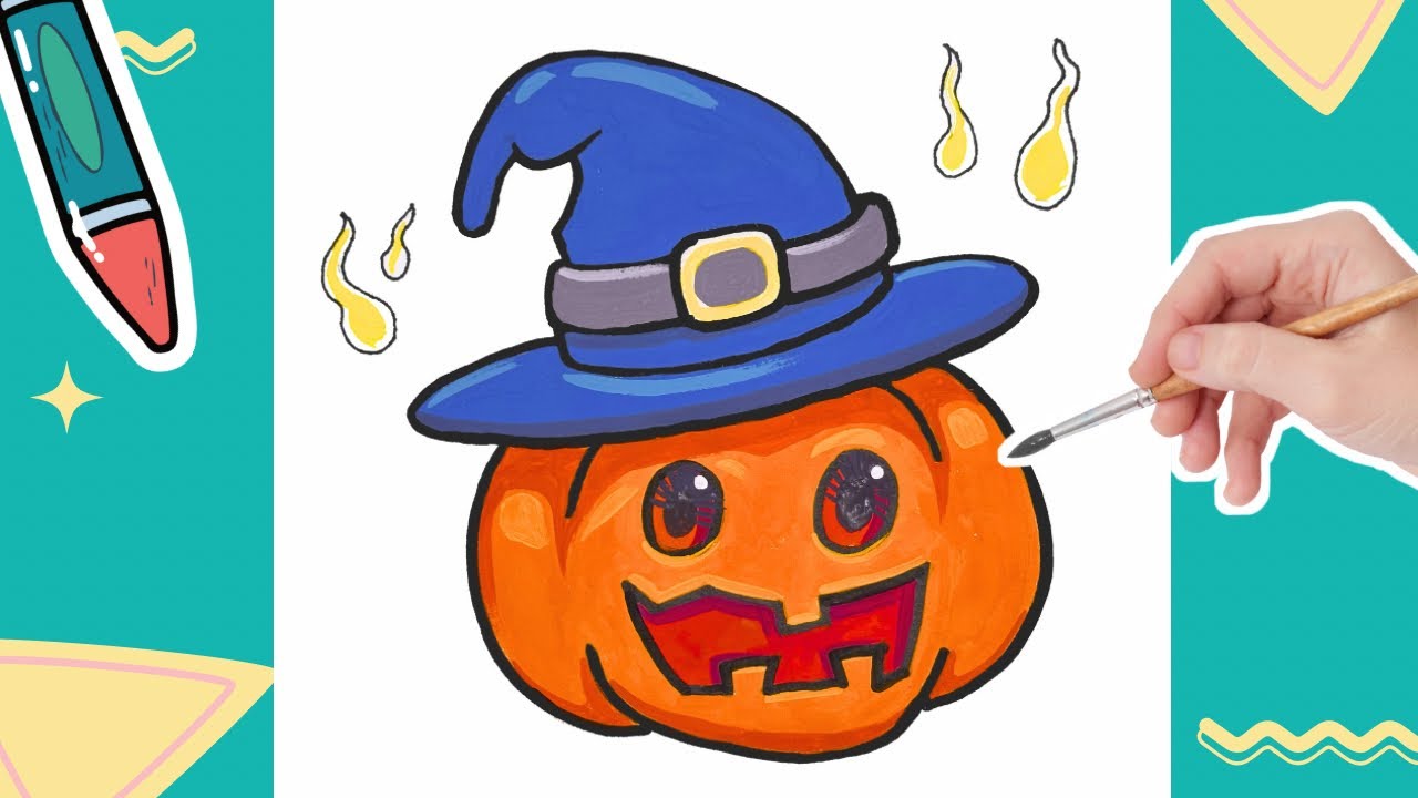 How to draw Halloween easy drawing for kid || easy spooky scary pumpkin drawing for kids