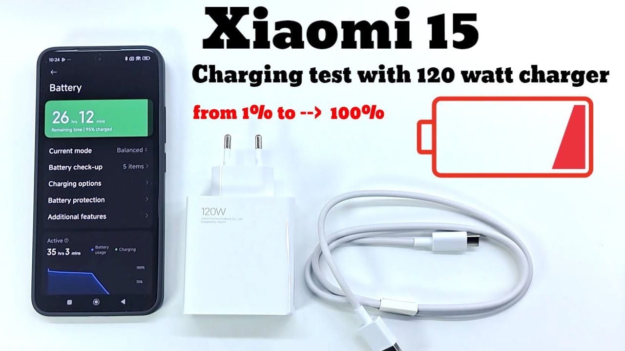 Xiaomi 15 charging with 120 watt charger from 1% to 100%