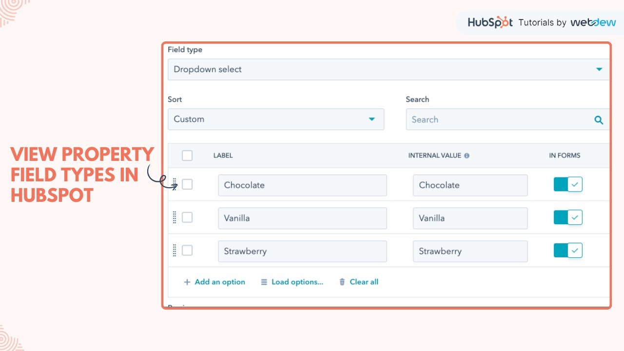 How-to view property field types in HubSpot.