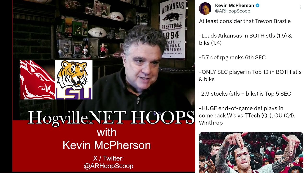 HogvilleNET HOOPS w/Kevin McPherson (2/9/26) My SEC Power Rankings, All SEC Hogs, UA-LSU 2.0 preview