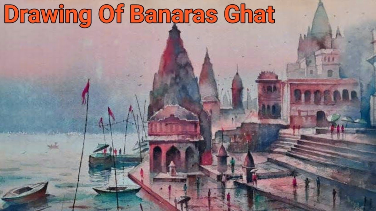 Banaras Ghat sketching || dailyart || Banaras || drawingsketching || drawingsketch | @nidhzzzs7 | 03