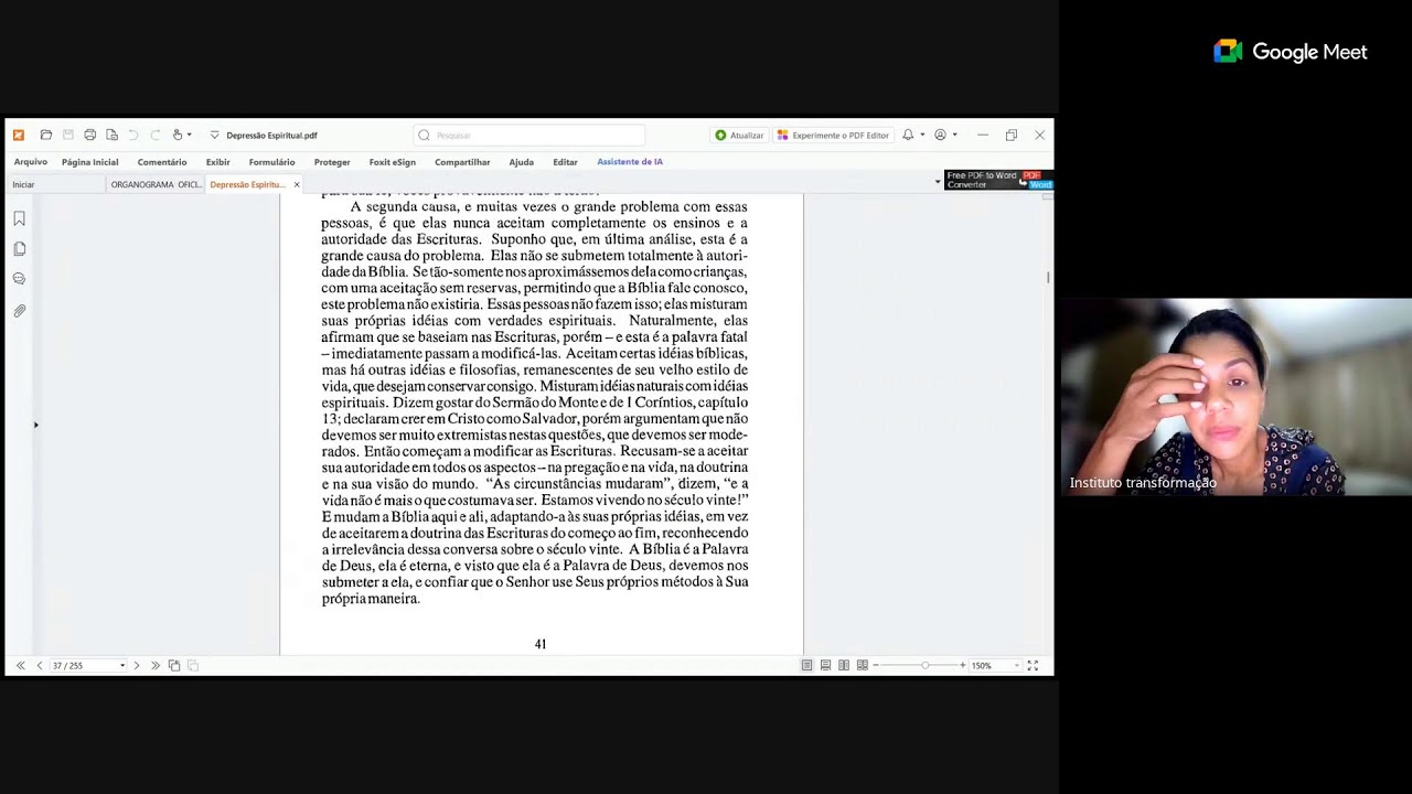 CLUBE DE LEITURA| DEPRESSÃO ESPIRITUAL - 11/03/2026