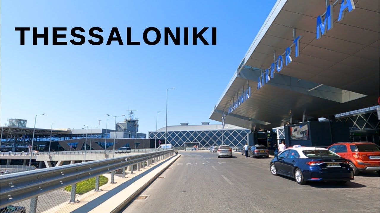 Thessaloniki Greece - Driving airport to city center - 4K