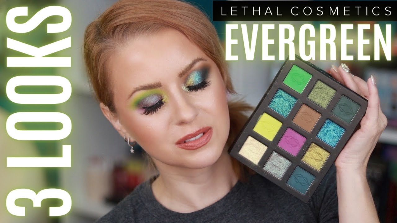NEW Lethal Cosmetics EVERGREEN PALETTE Review + 3 LOOKS | Steff's Beauty Stash