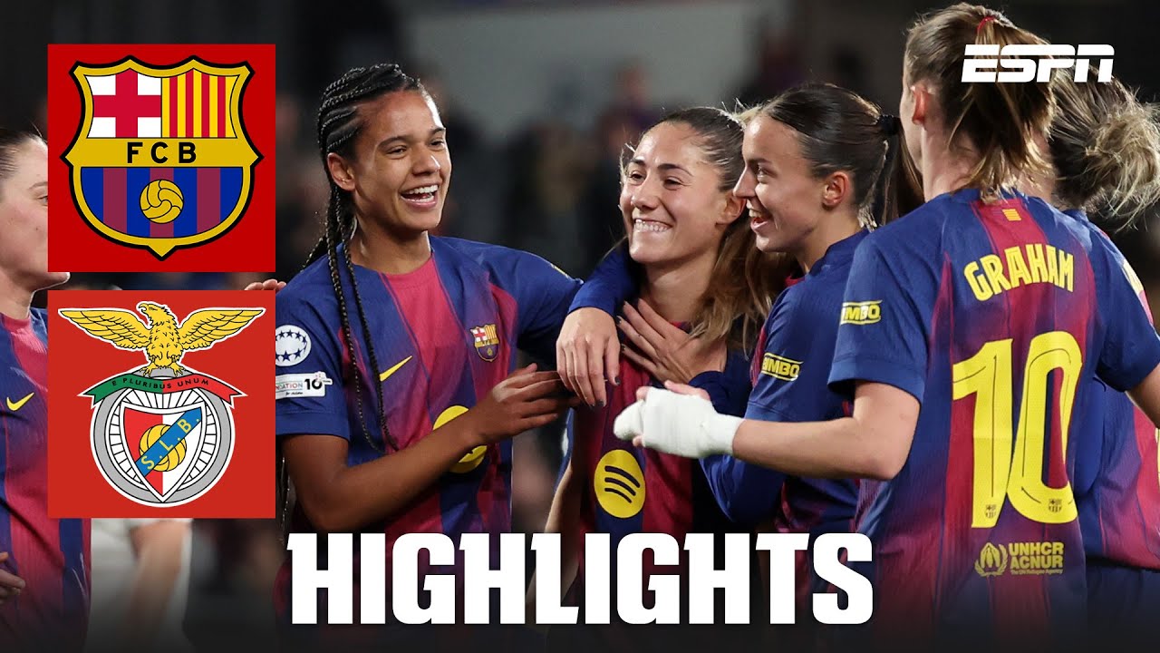 Barcelona DOMINATE Benfica in 3-1 win to top league phase table | UEFA Women's Champions League