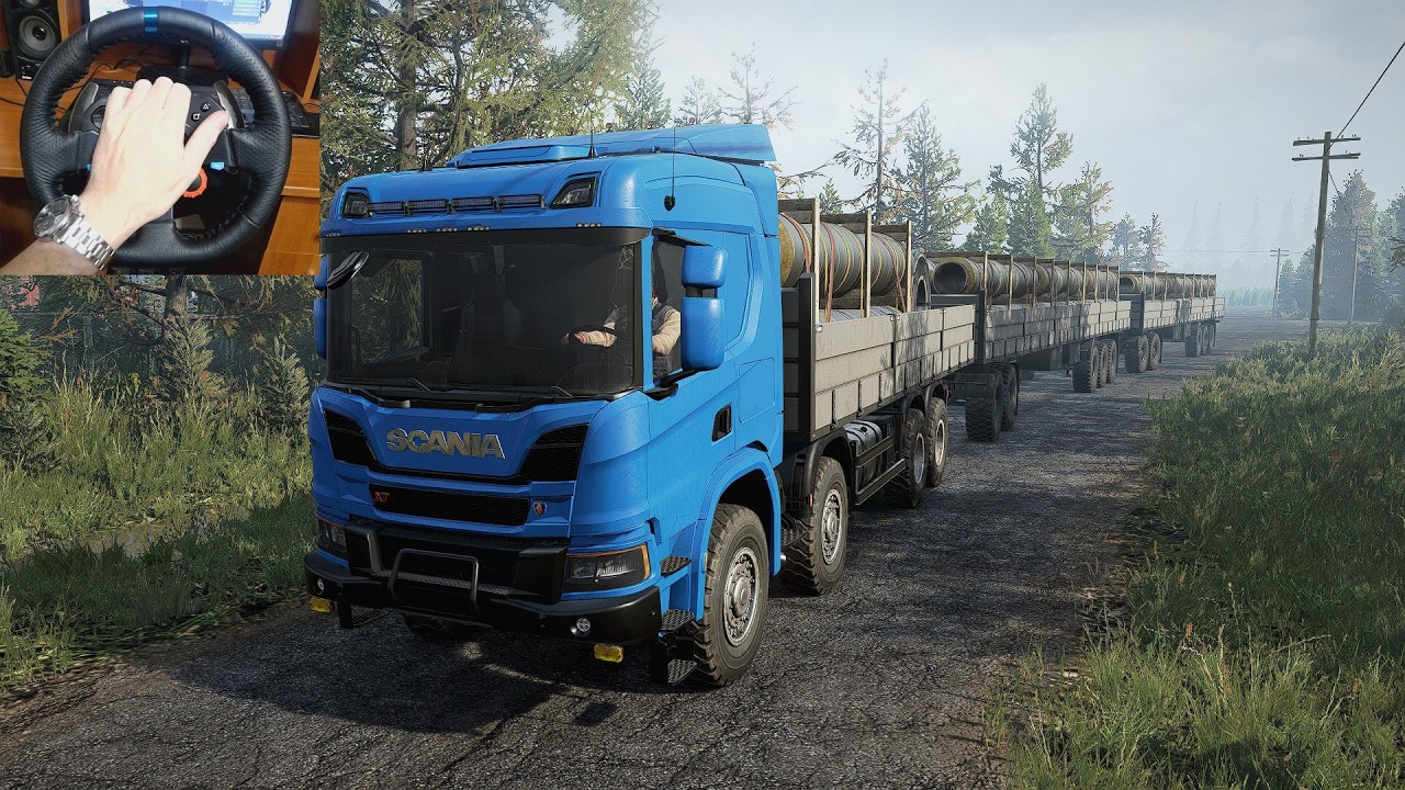 Экстремальная доставка на Scania NextGen | SnowRunner | Logitech G29 | Gameplay