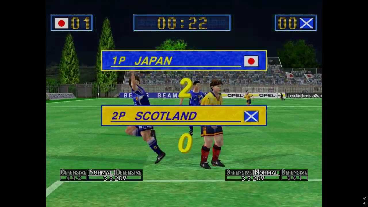 Virtua Striker 2 ver. 2000.1 (Dreamcast) 2-player matches - olakase vs. petako2k 8/3/26 (BG 449 pt)