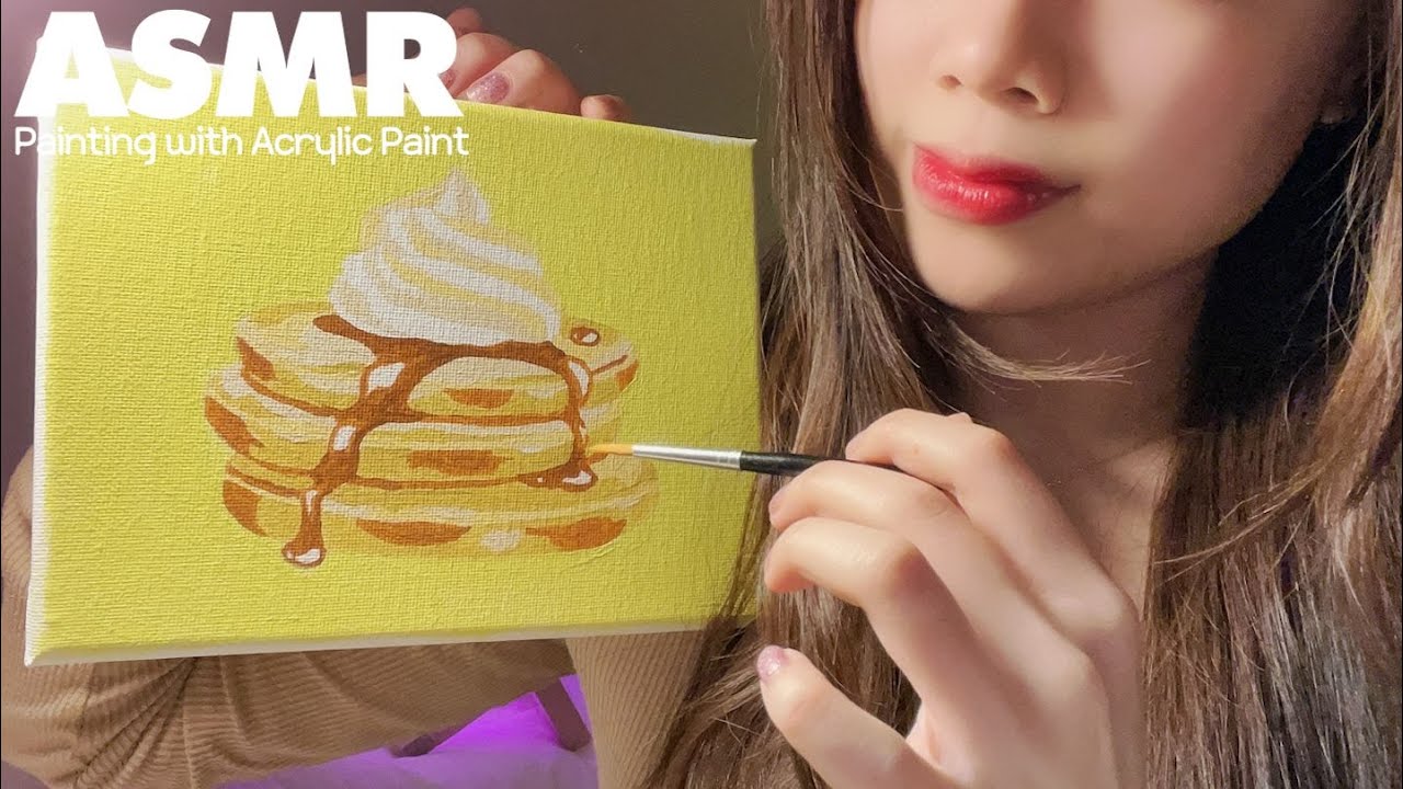 ASMR🎨 초보의 캔버스 페인팅ㅣ아크릴 물감으로 그림 그리기ㅣ사각사각 붓소리🖌