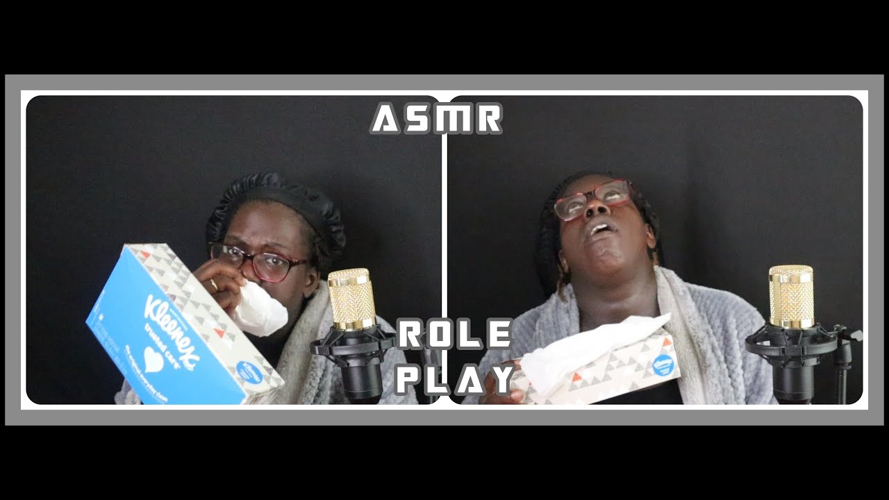 ASMR ROLE PLAY - I'M SICK AGAIN WITH A RUNNY NOSE + SNEEZING + COUGHING + WHISPERIG