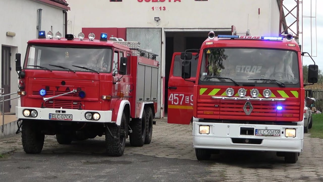 Alarmowanie i wyjazd 2 zastępów GCBA Renault G270 Manager i GBA Star 266 z OSP Sobota!