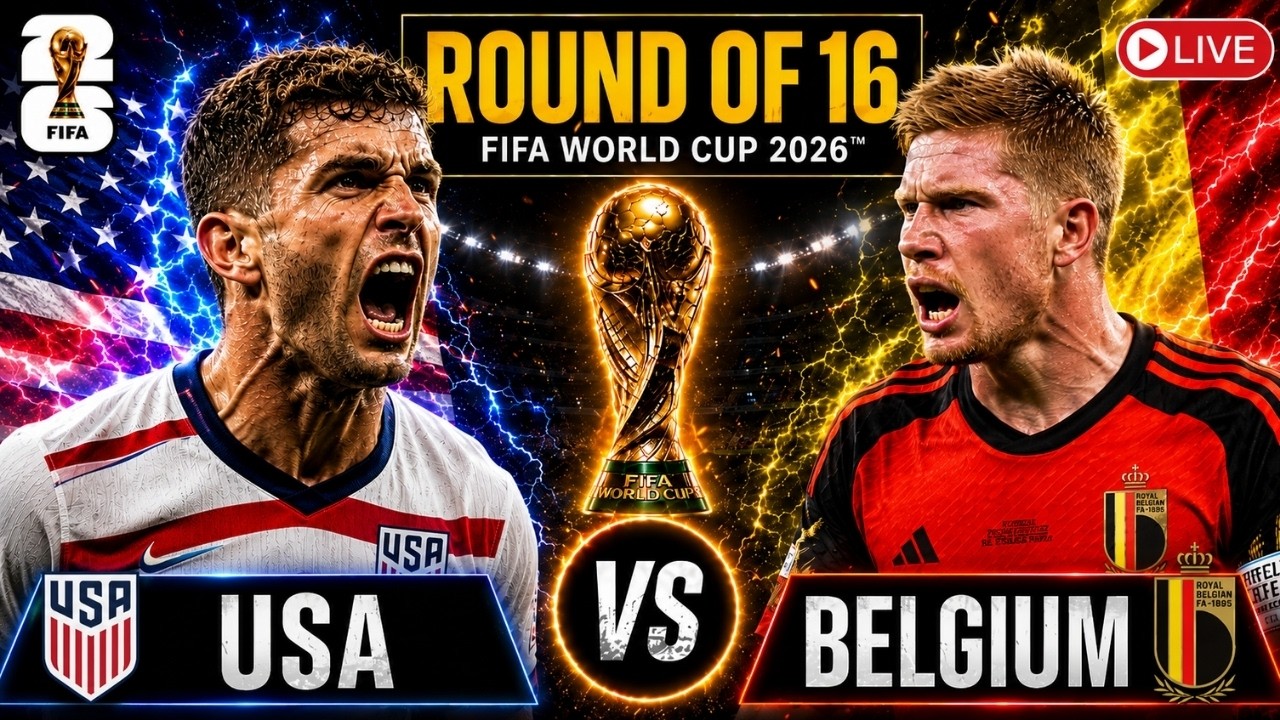 USA vs Belgium - 2026 FIFA World Cup - Round of 16 - Play-by-Play Live Stream Color Radio Broadcast