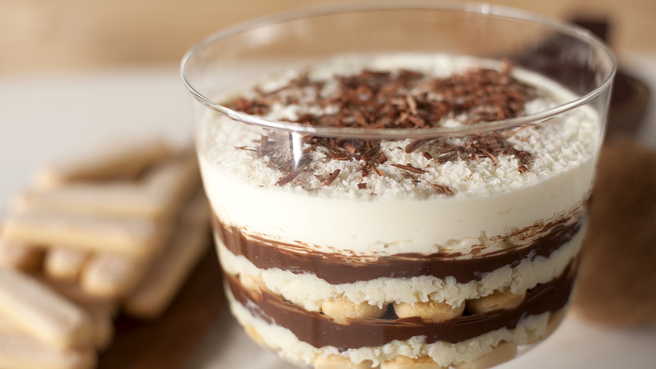 Trifle de chocolate y coco