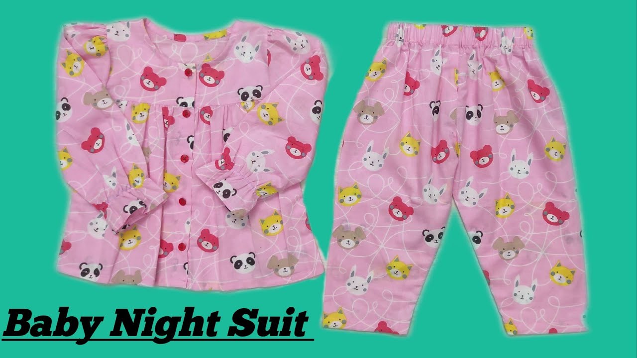 Baby night suit cutting and stitching | Kids night suit