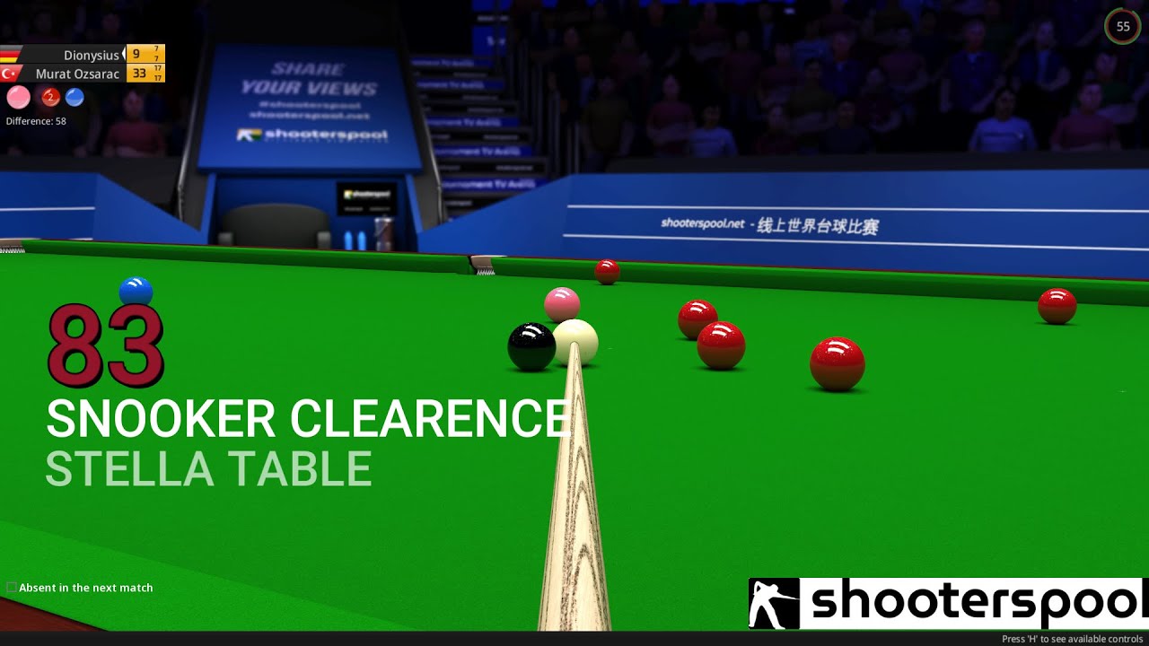Snooker 83 Break Clearence (PC) Simulation | POV | Shooterspool