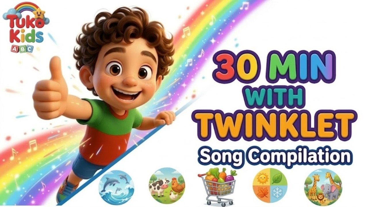 30 Minutes with Twinklet 🌟 | Kids Songs Compilation | Learning Songs for Toddlers | Tuko Kids