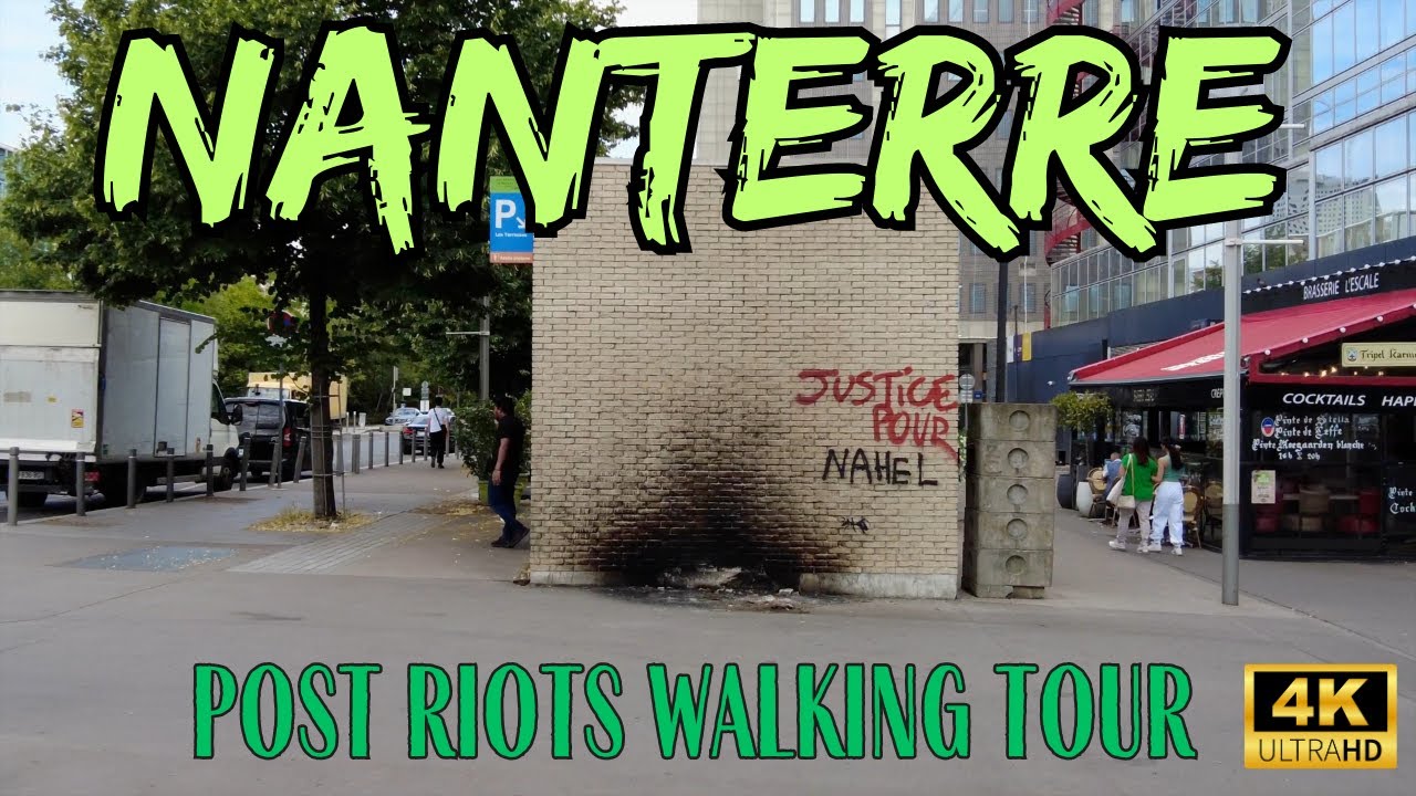[4K] 🇫🇷 Nanterre Walking Tour | Exploring Paris' banlieue after Nahel Merzouk's Tragic Event 👮🏼‍♂️