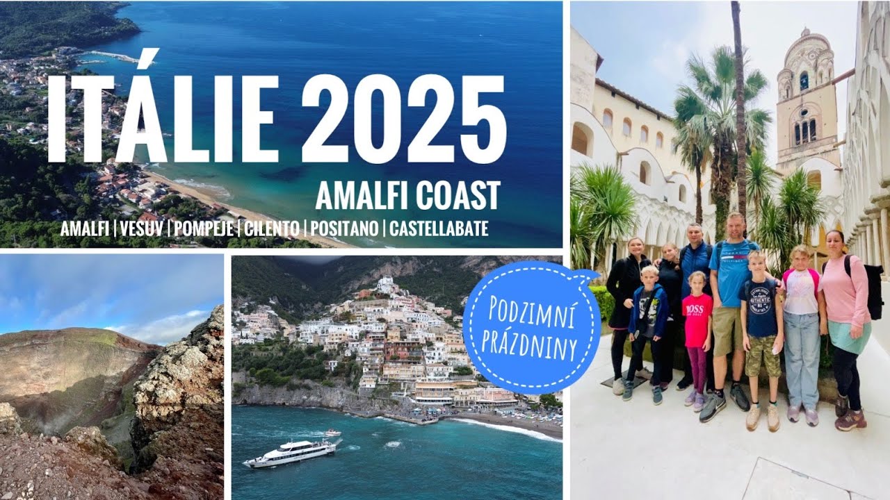 Itálie podzim 2025 🇮🇹 | Amalfi | Positano | Salerno | Vesuv | Pompeje | Cilento | Castellabate