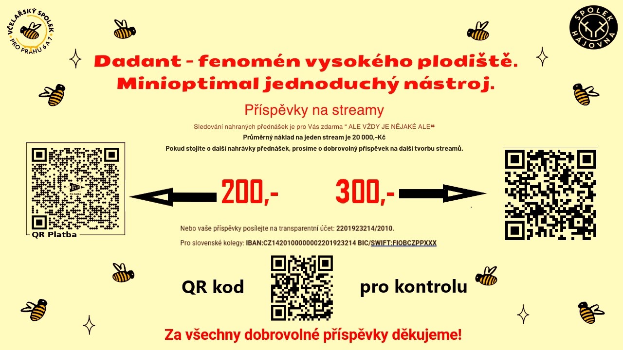 Dadant – fenomén vysokého plodiště  +  Minioptimal jednoduchý nástroj.