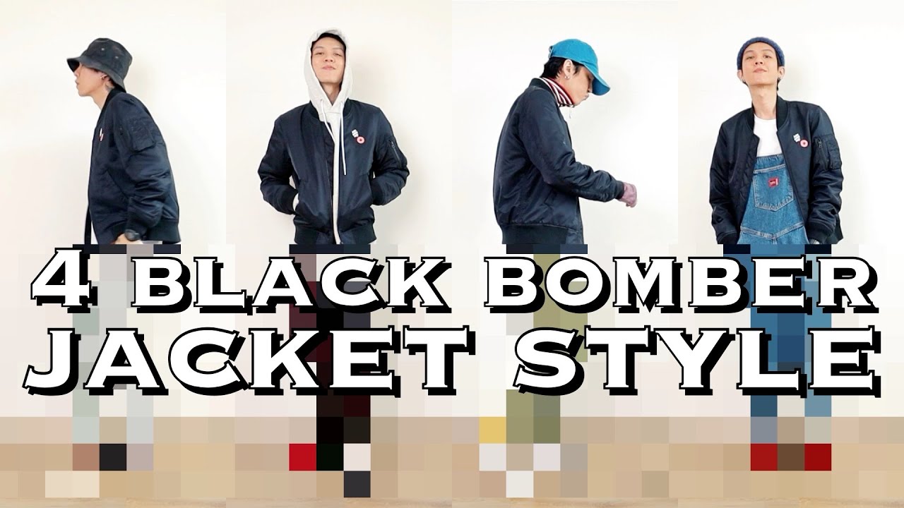 4 CARA STYLE BOMBER JACKET HITAM