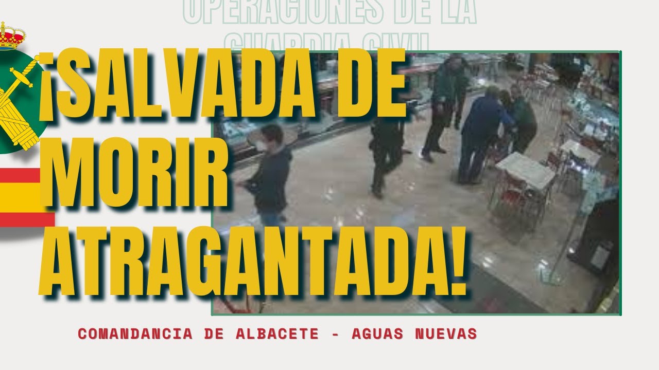 ¡Salvada de morir atragantada! Componentes de la Guardia Civil le realizaron la maniobra Heimlich.