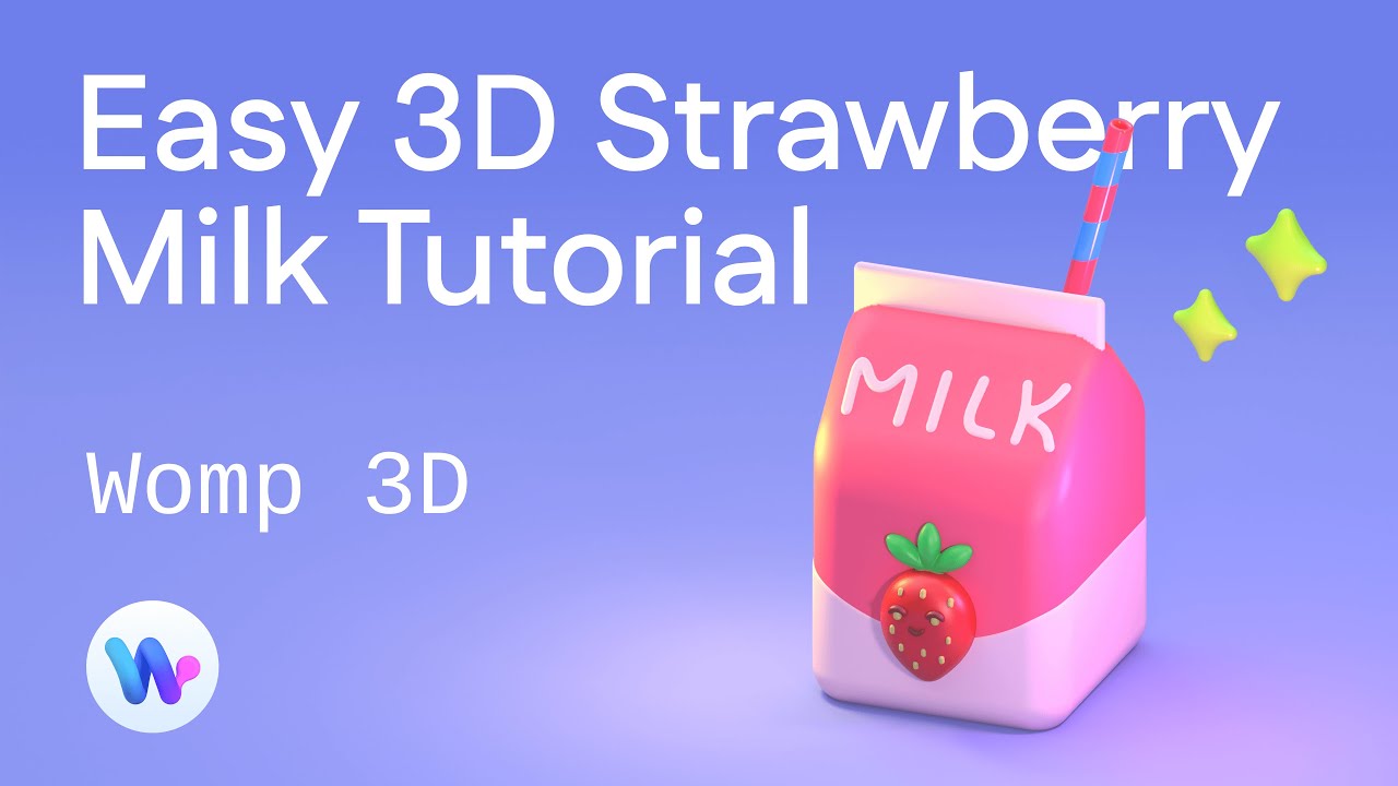 How to Make an Easy 3D Milk Carton with Womp 🥛🍓