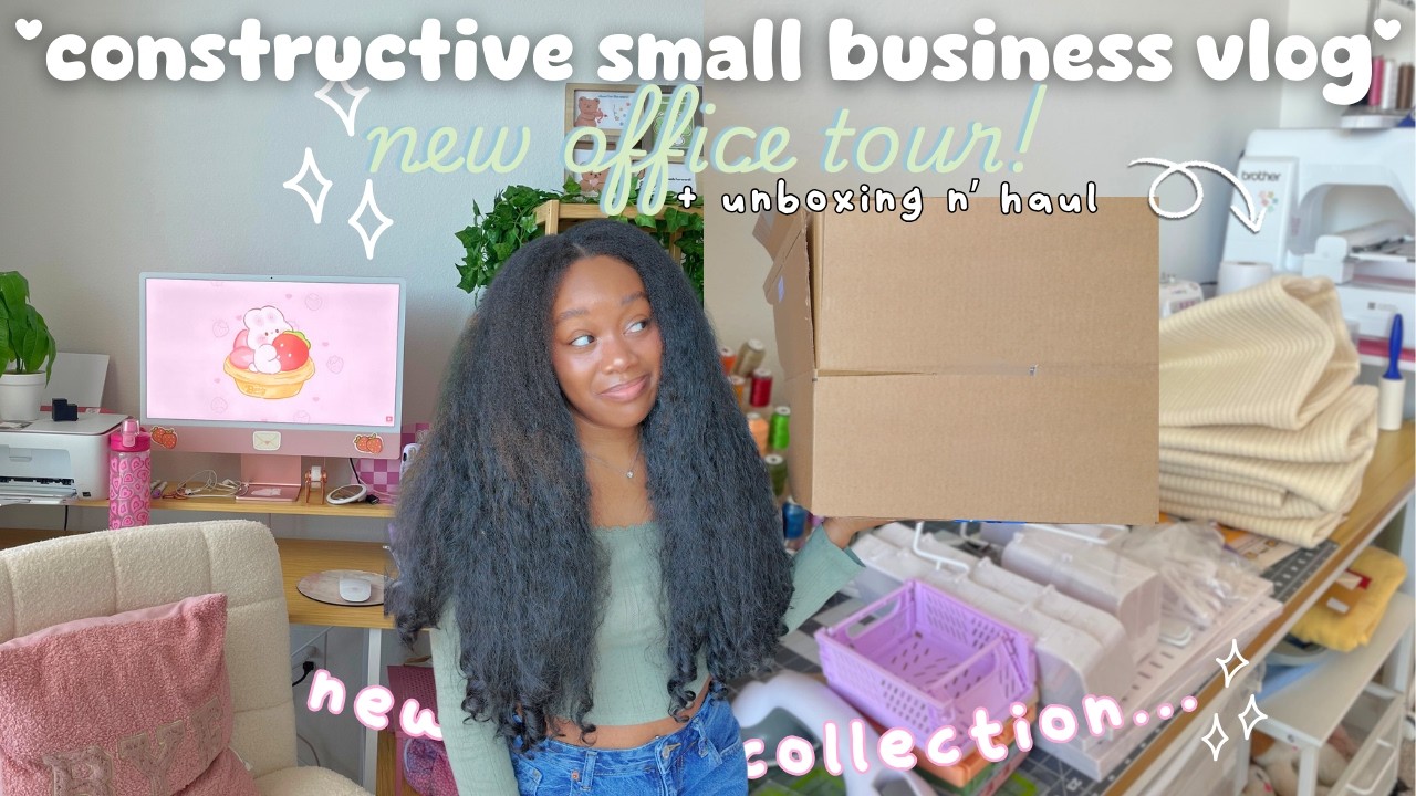 my new small business office tour // cute & crafty supplies haul + new collection tease ♡