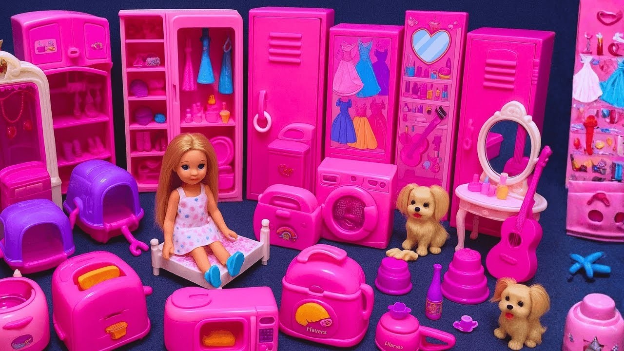 22 Minutes Satisfying with Unboxing Barbie Princess Bedroom Dress Up Playset ASMR | Review Toys
