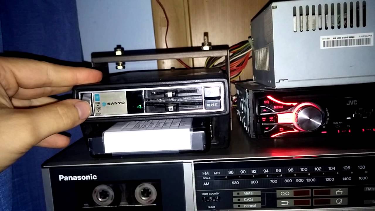 Car 8 track player hooked to pc power supply