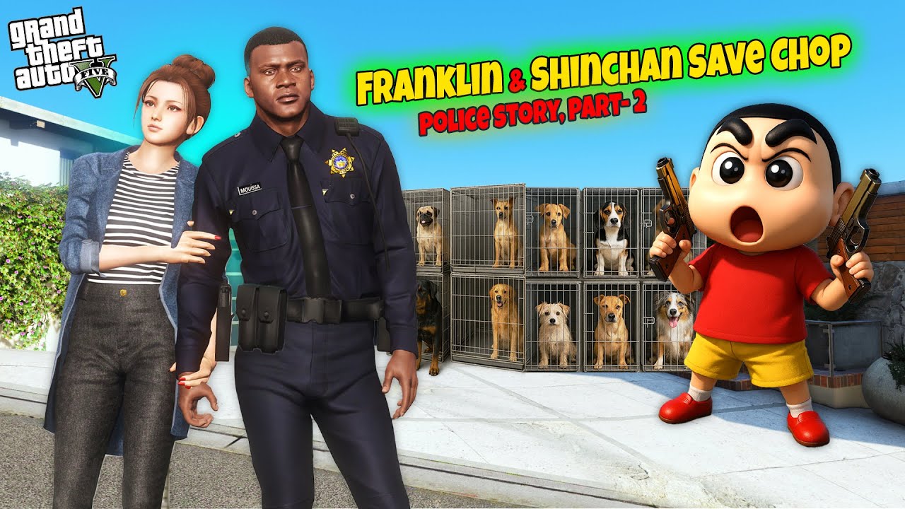 Franklin & Shinchan vs The Dog Mafia! 🐶🚔 | GTA 5 Malayalam Police Story Part 2