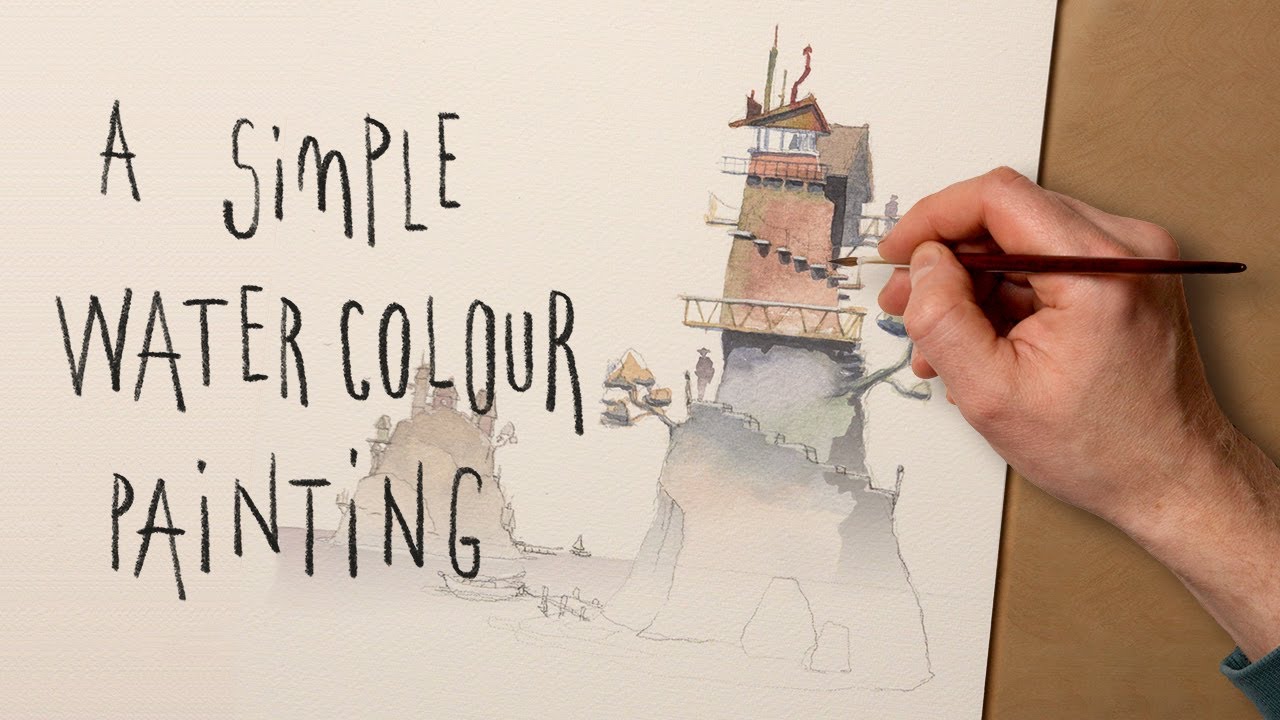 Painting a Lighthouse Island in Watercolour - Start to Finish