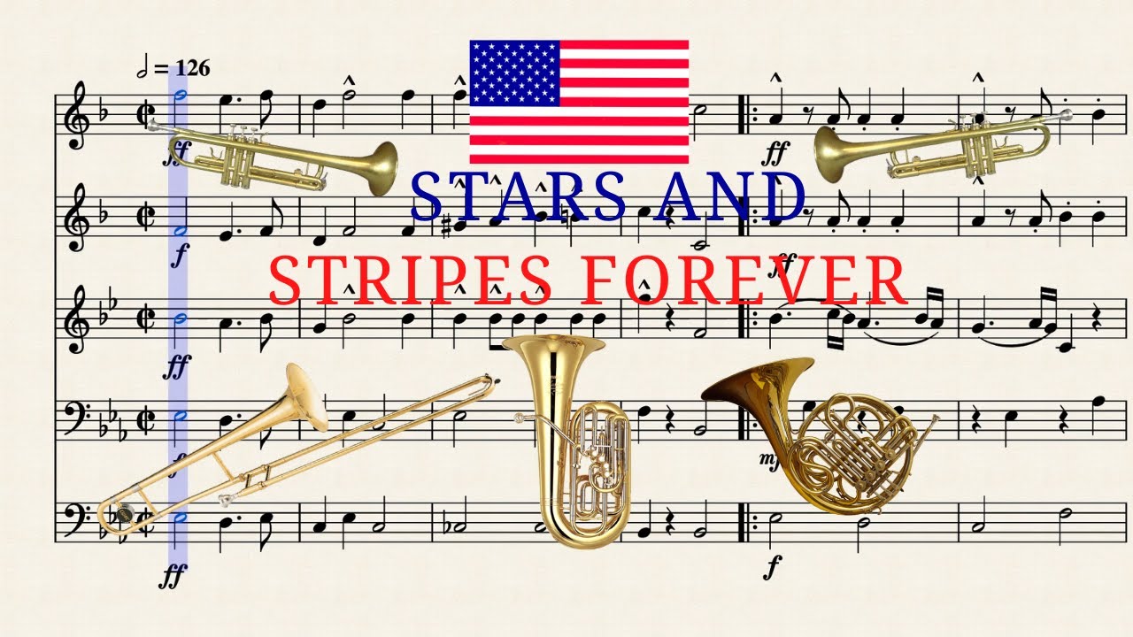 Stars and Stripes forever brass quintet