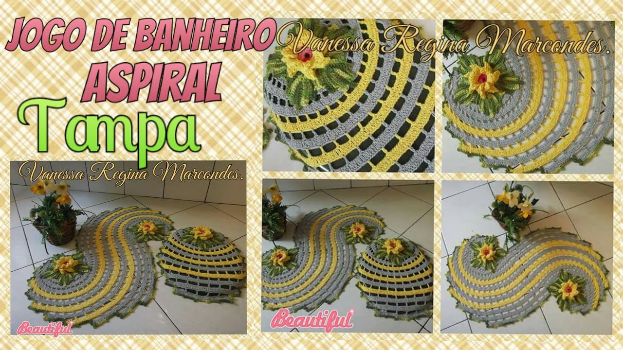 Jogo de banheiro em aspiral. tampa . Por Vanessa Marcondes  .