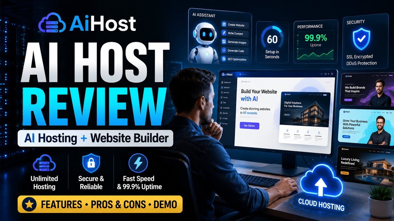AiHost Review 2026 | AI Hosting + Website Builder Tested | Worth It or Not?