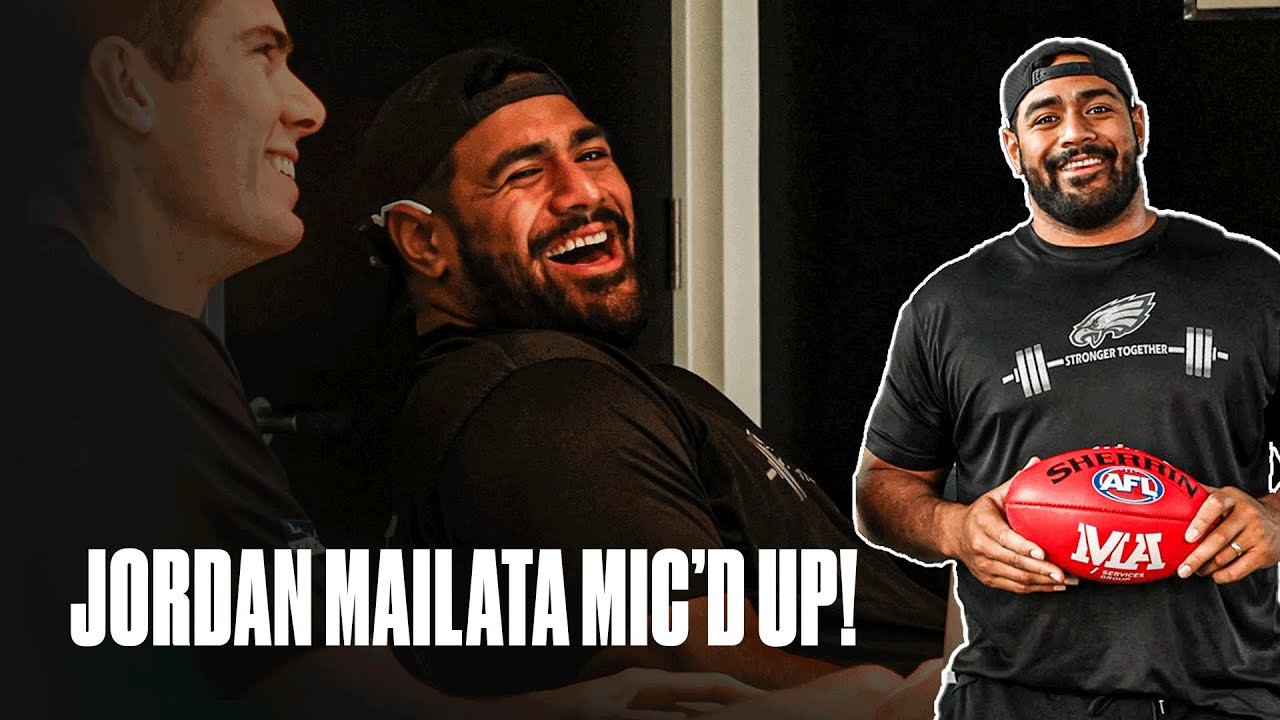 NFL star Jordan Mailata becomes an Aussie Rules player for a day!